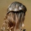 Delicate Snowflake Women Wedding Headwear Hair Pin Pearl Flower Crystal Rhinestone Hair Clips