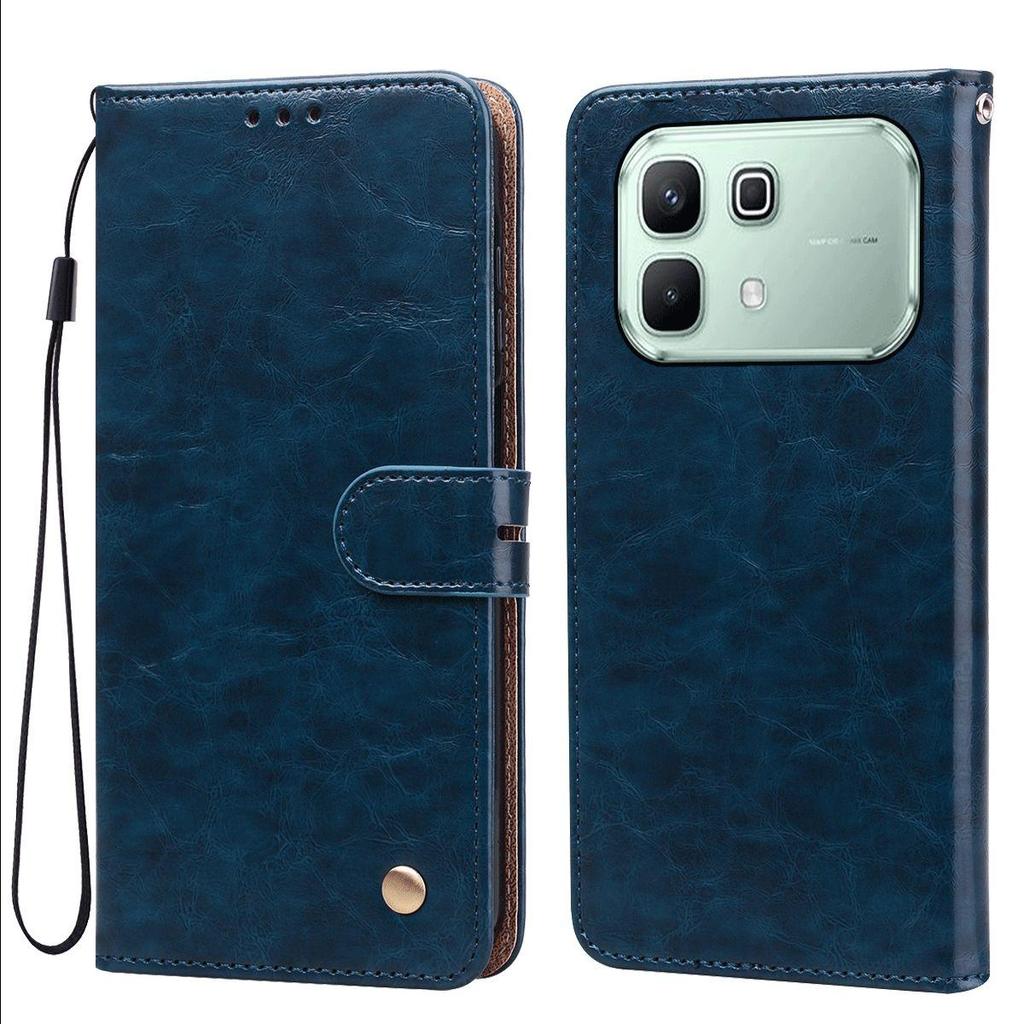 Vintage Crazy Horse Texture PU Leather Flip Wallet Phone Case for infinix NOTE 60 Pro,60 Card Holder Kickstand Shockproof Protective Cover