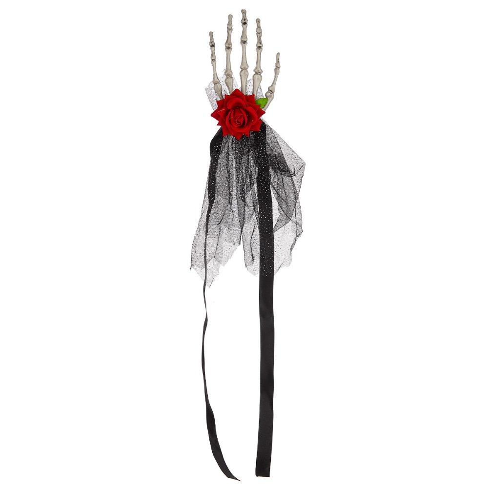 Punk Style Halloween Head Buckle Simulation Hairbands Cosplay Prop Hand Bone Hair Clip  Kids