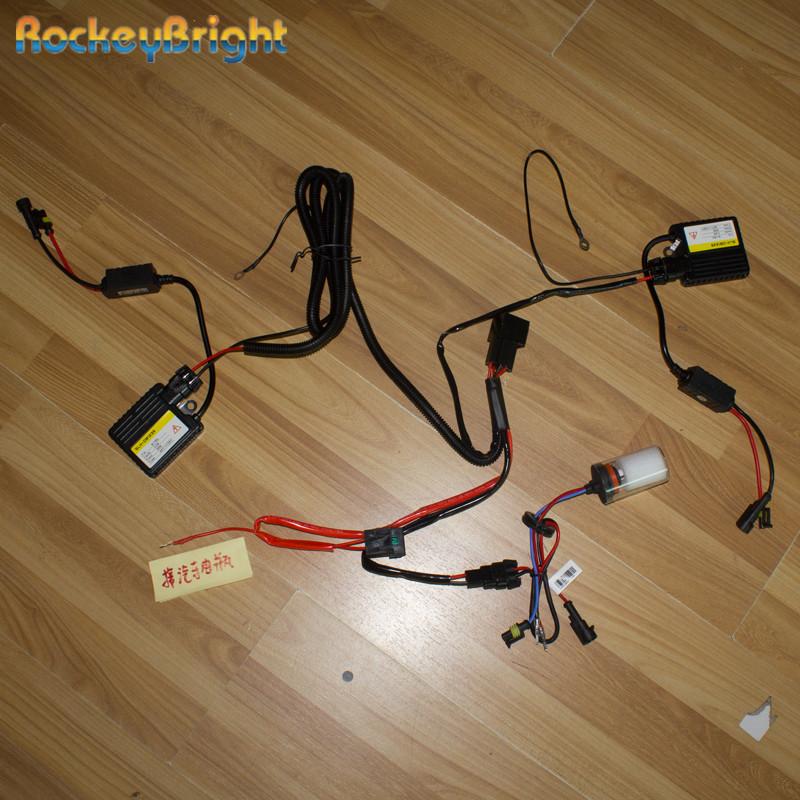 Rockeybright hid xenon bulb extension cable xenon hid kit relay wiring harness H1 H3 H7 H8 H9 H11 9005 9006 conversion kit relay
