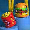 1pc Burger & Fries 360° Rotating Decompression Toy - Colorful Fast Food Shapes, Boosts Logical Thinking, Relax Puzzle for Youngsters & Adults