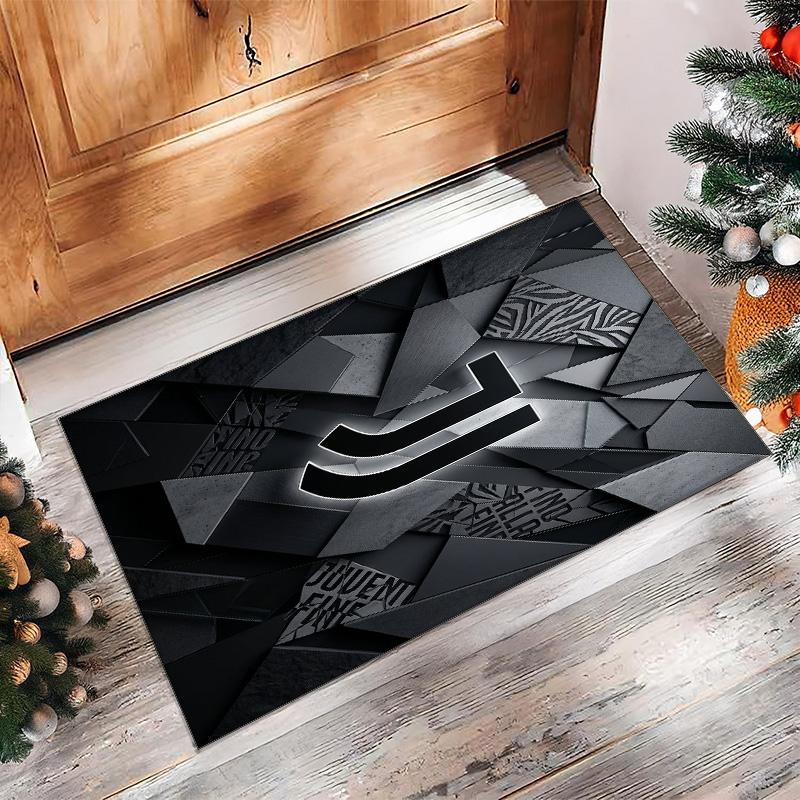 Tappeto in Flanella Stampato Juventus FC Antiscivolo Morbido Poliestere Tappeto per Pavimento Tappetino Decorativo per Interni per Camera da Letto Soggiorno Divano