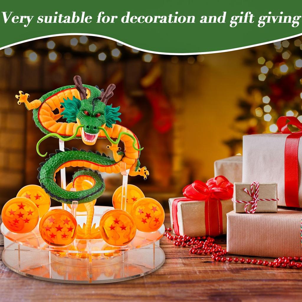Shenron Figure Dragon Set -Shenlong Dragon Statue+3.6cm Crystal Ball+Acrylic Base,Perfect for Display and Collection,Great Gift for Enthusiasts