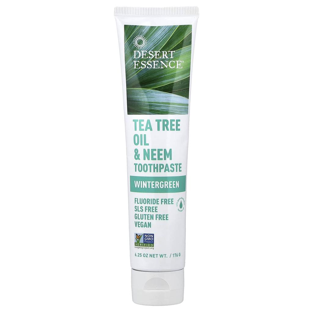 Tea Tree Oil & Neem Toothpaste, Wintergreen, 6.25 Oz (176 G)