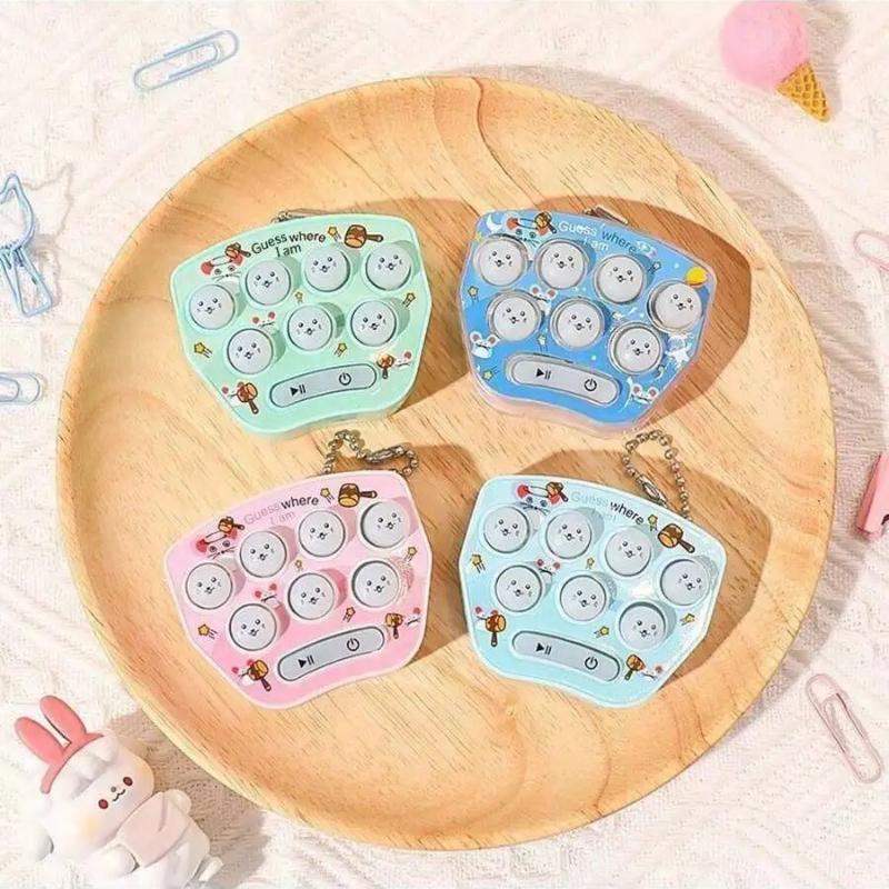 Whac-a-mole Mini Handheld Game Console Cartoon Electronic Glowing Finger Training Stress Relief Toy Mini Keychain Mini Car Penda