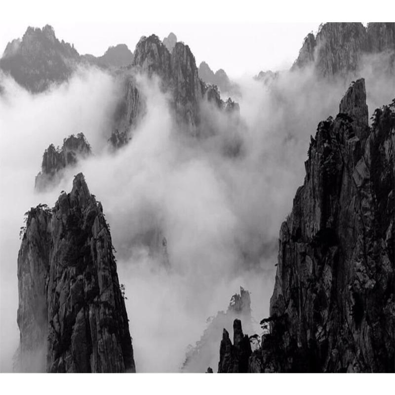 Photo Wallpaper 3d Background Wall Mural Black And White Cloud Mountain Landscape Living Room Bedroom Mural