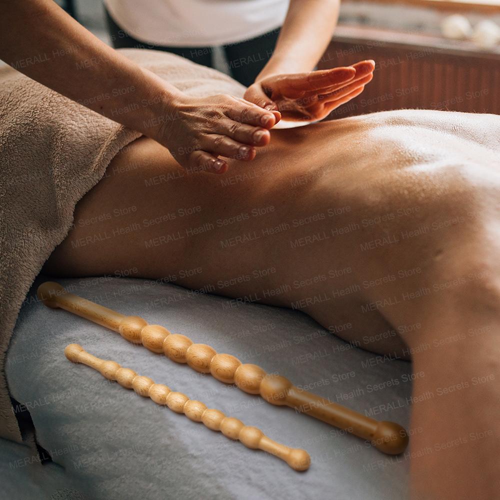 Bambus Guasha Massagestab Natürlicher Bambus Massagestab Set Holztherapie Anti-Cellulite Schmerzlinderung Schabemassagegerät Entspannung