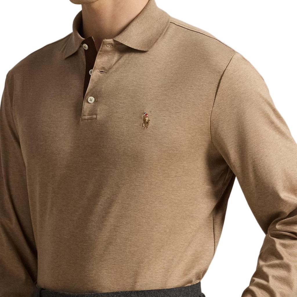 Polo Ralph Lauren Logo Embroidered Soft Cotton Button Long Sleeve Polo Shirt Classic Edition Men Tops 710671784-041