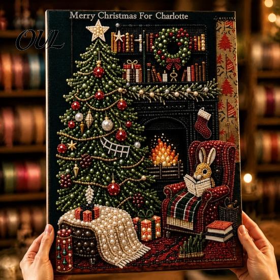 Crafting Kits for Kids Christmas Faux Pearl Painting Kit, Santa Reindeer DIY Art Relaxing Hobby 3D Angel Wall Craft Kit Adults, Festive Home