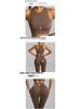 European & American Seamless Ribbed Yoga Suit: High-Intensity Running Fitness Vest & Bra Set
