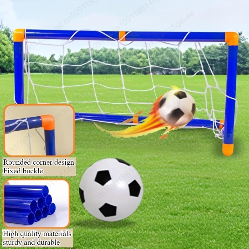 Indoor mini folding football soccer ball goal post net set pump kids sport outdoor home game toy child birthday gift plastic