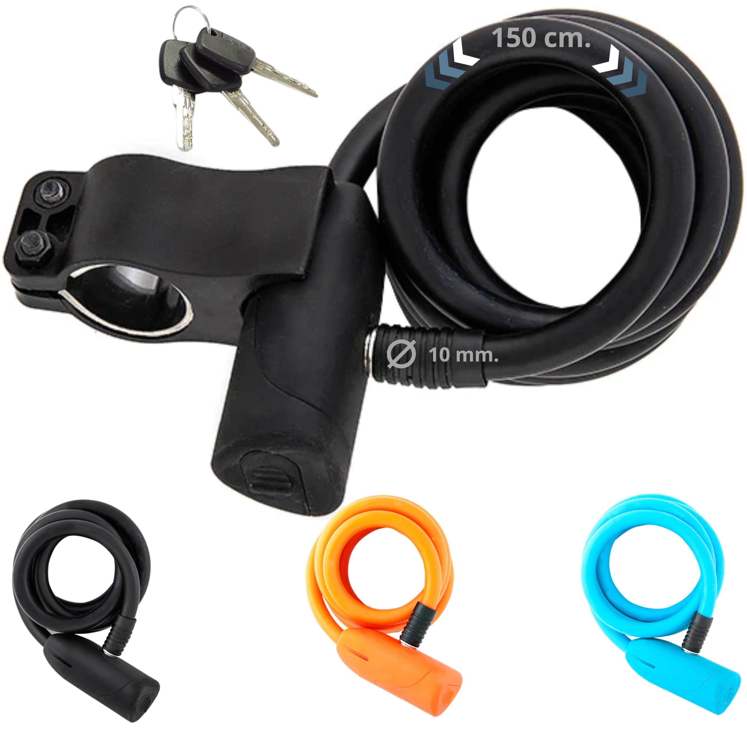 

ULAC BAUHAUS Silicone Cover for Bicycle Coil Wire 10mm x Lock, 150cm, Black, UL-Y10-01 чёрный