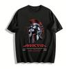 Invictus Spartan Helmet Print Tee Unconquerable Spirit Graphic Top Pure Cotton T-shirt