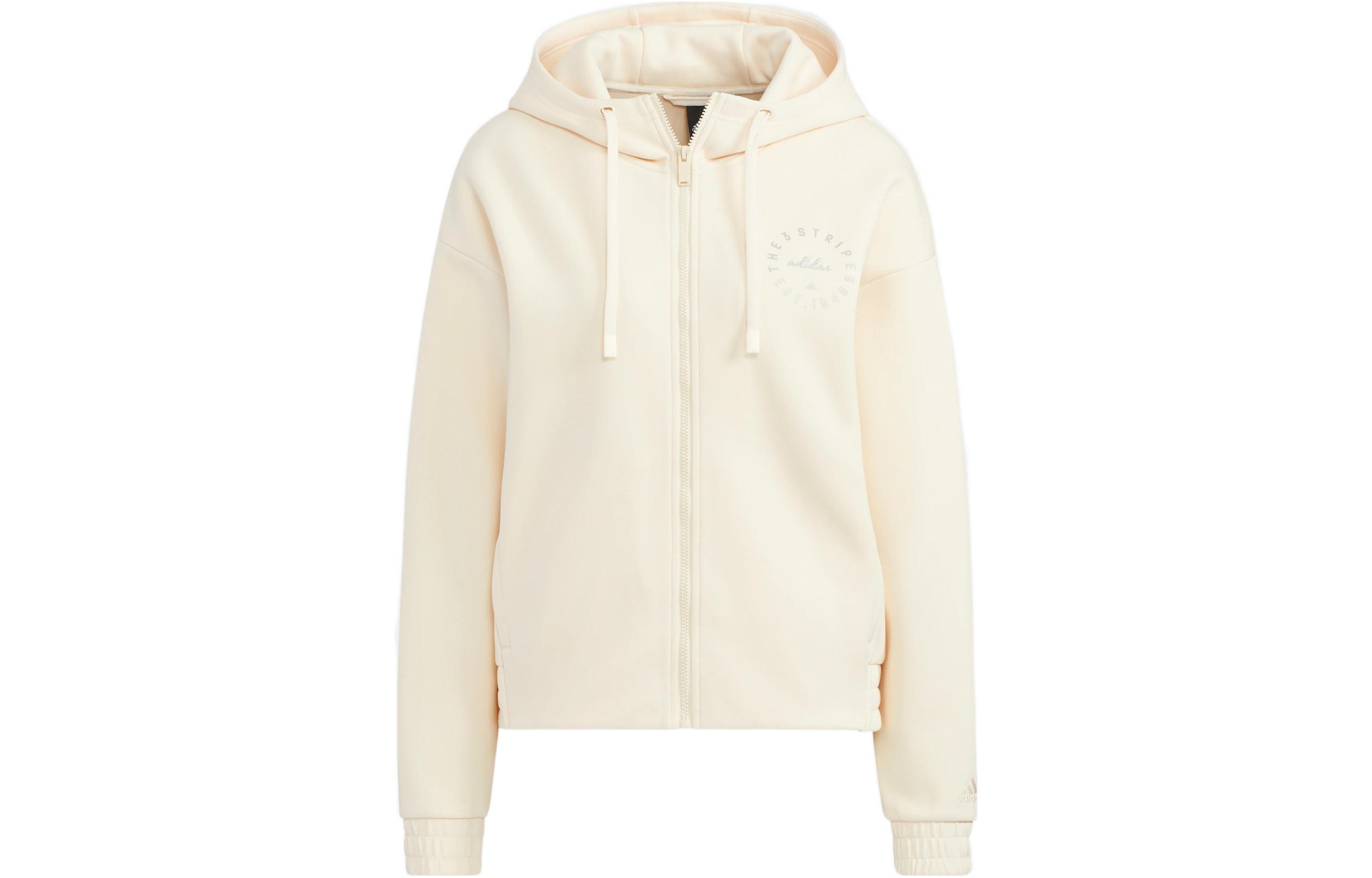 Adidas Sweatshirts Women s Ecru Hooded Moderate Regular HZ7035 L