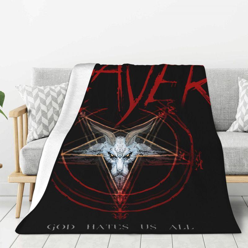 Custom Slayers Heavy Metal Rock Band Blanket Warm Fleece Soft Flannel Throw Blankets for Bed Sofa Home Spring