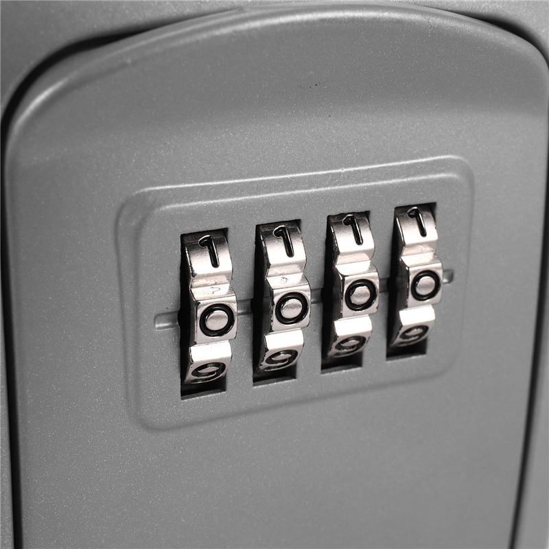 B-Est Key Lock Box Wall Mounted 4 Digit Combination Lock Box For House Key Weatherproof Security Key Storage Lock Box серебряный