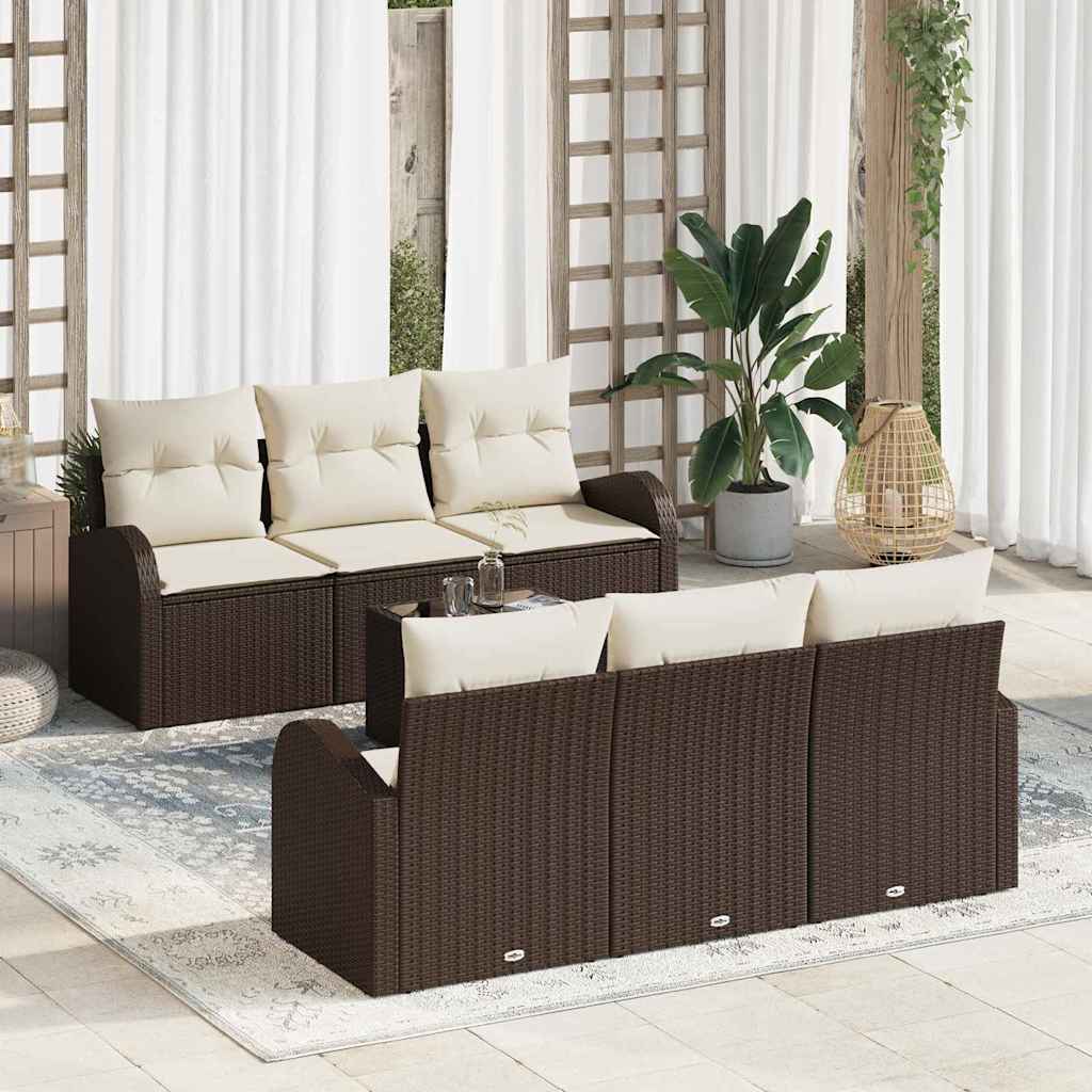 Garden Sofa Set Brown 55 x 55 x 37 cm Poly Rattan