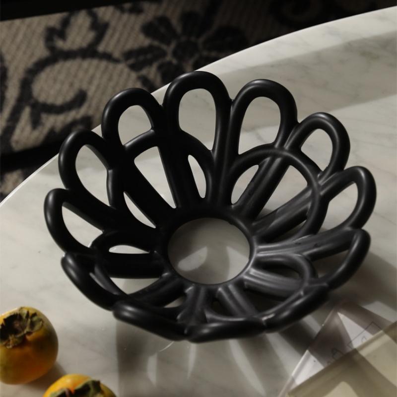 Modern Simple Bowls Creative Ceramic Fruit Plate Living Room Artistic Decora Storage Plate Dining Room Table Decoration Trays