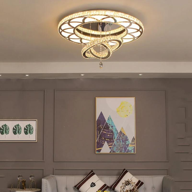 Lustres Bedroom Modern Crystal Ceiling Lighting Luxury Lamps Living  Light Led Fixtures