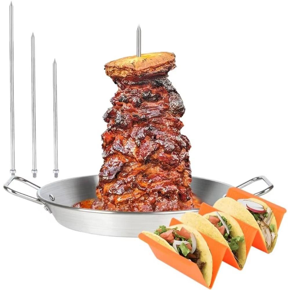 Removable Spikes Vertical Skewer Grill Set Stainless Steel Skewer Grill Set Outdoor Garden