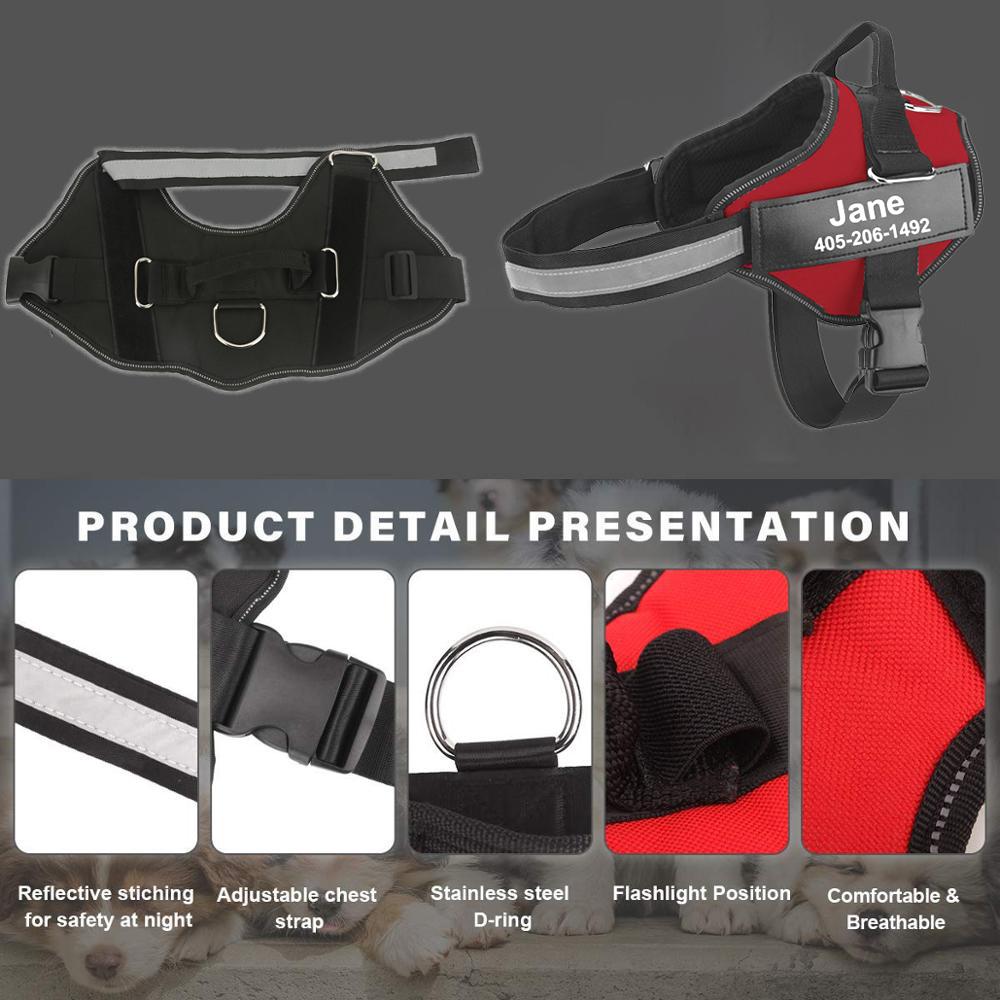 Dog Harness NO PULL Reflective Breathable Adjustable Pet Harness designed for Dog Vest ID Custom Patch Outdoor Walking Dog Supplies
