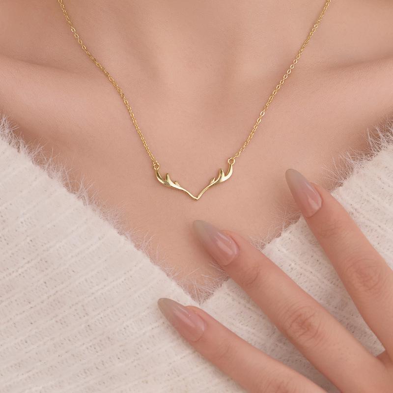 Banyan Baum S925 Silber Koreanischer Waldstil Elch Anhänger Halskette für Frauen