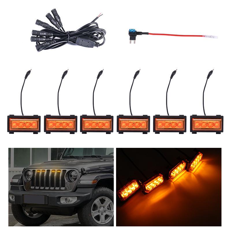 RGB Daytime Running Yellow Grille Light for Jeep Wrangler JL 2018-2023 (App-Compatible)
