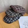 Checkered Fashionable Retro Pattern Women Casual Beret For Autumn And Winter