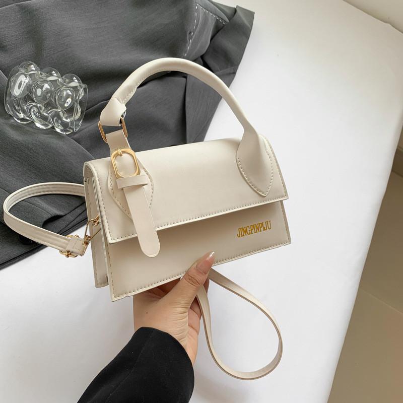 Chic Fashion Street Style Medium Square Bag Pu Leather Crossbody Handbag 2024