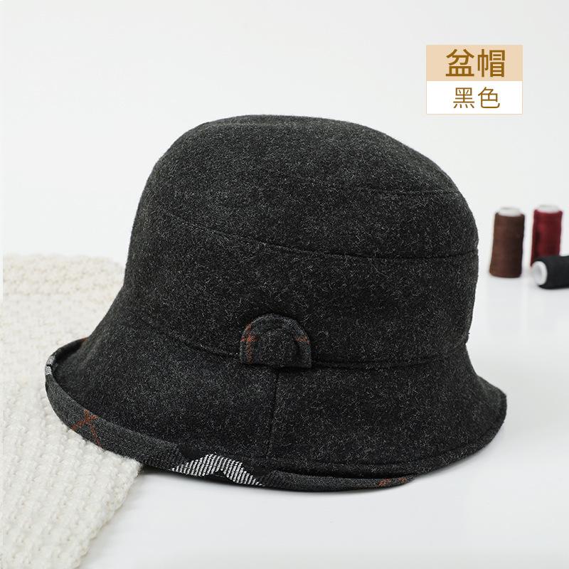 Multi-style hats, autumn and winter new fashion warm wool unilateral curling edge medium and old basin hats