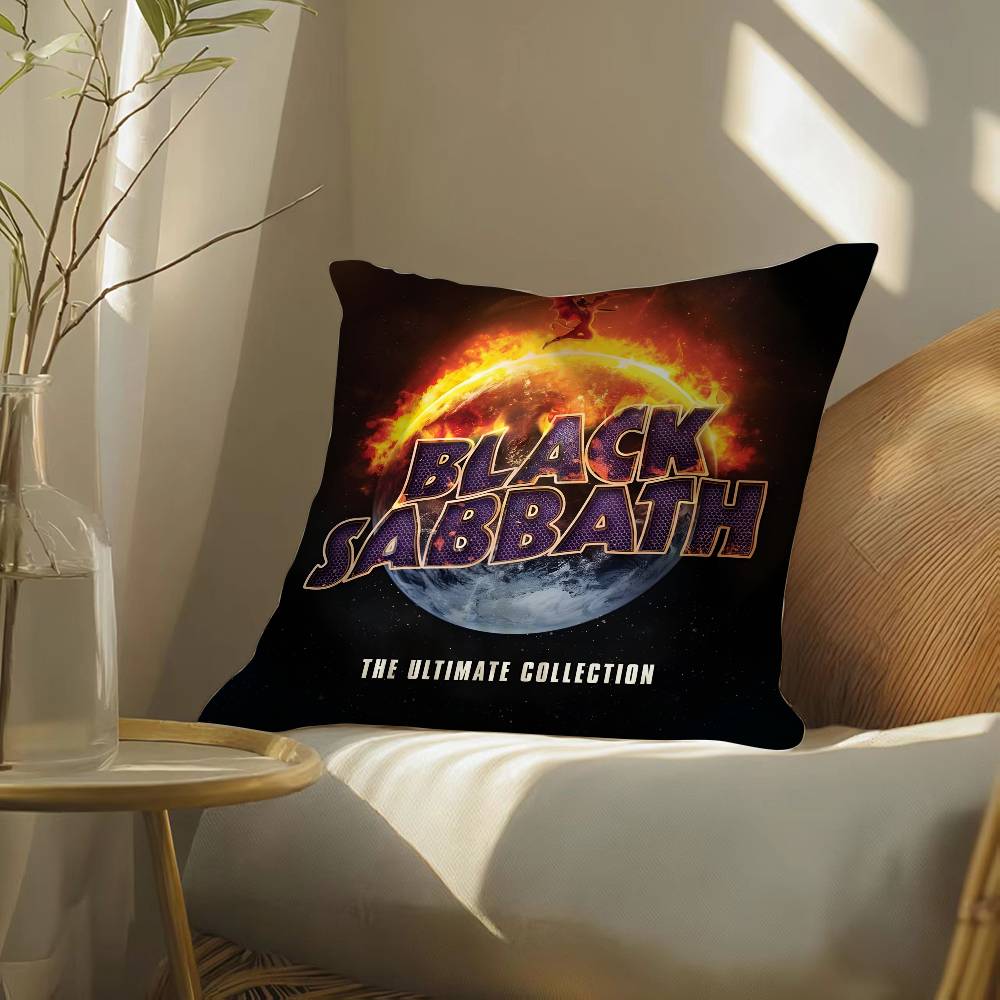 

Мультяшное искусство Black Sabbath-Группа Наволочка Шелковистая элегантная Комфорт Диван Кровать Невидимая молния Пляжная наволочка 12x12Inch