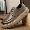 2025 Men's Autumn Non-Slip Retro Leather Sneakers with Thick Foam Sole