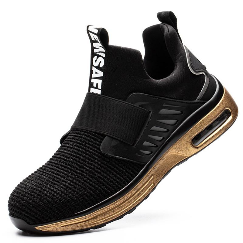 Atmungsaktive Sicherheitsschuhe für Herren, Zehenschutzkappe aus Kunststoff, leichte Schlupfschuhe, Arbeitsschuhe für Herren und Damen, Sicherheits-Sneakers für Herren