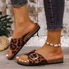Женские сандалии обувь летние уличные сандалии леопардовые женские с открытым носком женская обувь для вечеринок обувь для ходьбы шлепанцы вьетнамки