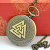 Vintage Folded Triangle Pyramid Pocket Watch - Large Retro Design