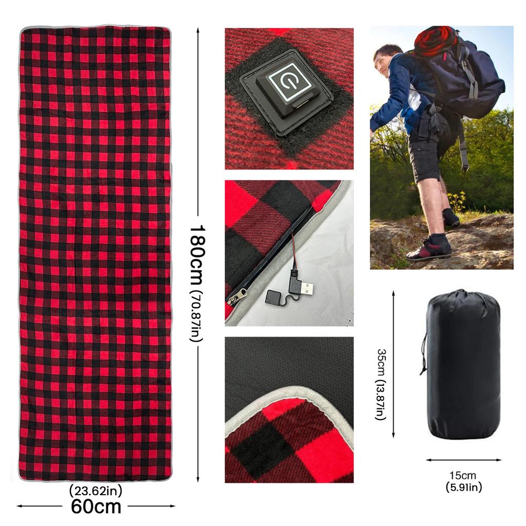 5V USB-Schlaf-Elektro-Heizkissen Heizkissen Kältebeständig 3-stufige Temperatur für Outdoor-Camping Beheizte elektrische Matte