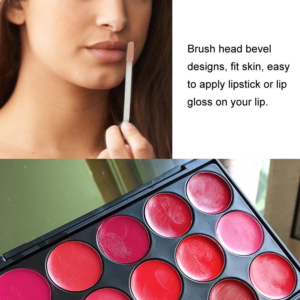 100 buc Pensulă de buze de unică folosință, Tampon de bumbac pentru curățarea genelor, Pensulă pentru spumă de gene, Instrument de machiaj