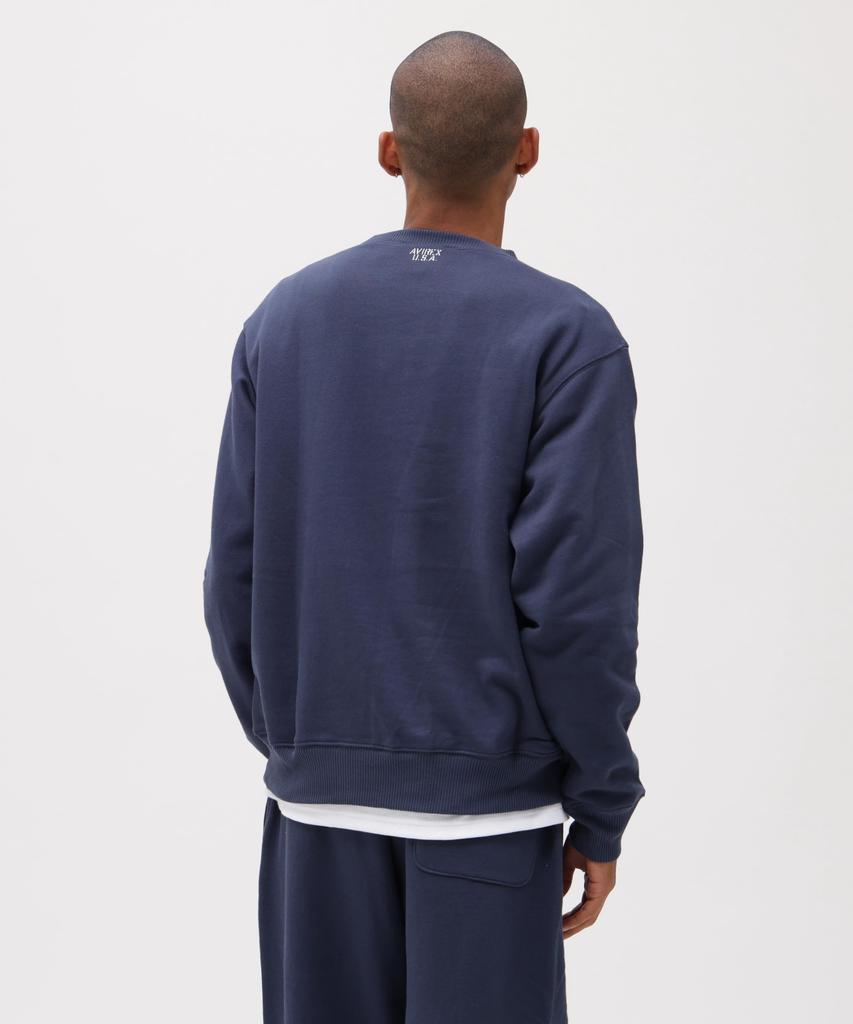 AVIREX CREW NECK L/S SWEAT LOGO 783-3932003 Men's XL Navy