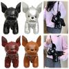NEW Doggie Shoulder Bag for Women Bulldog Crossbody Leather Bag Adjustable Strap Messenger Bag w/Zipper for Shoping Travel