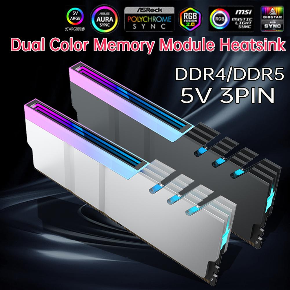 Memory Module Heatsink DDR4 DDR5 Ram Cooling Heat Sink 5V 3PIN ARGB AURA Sync Aluminum Alloy Heat-resistance for Computer
