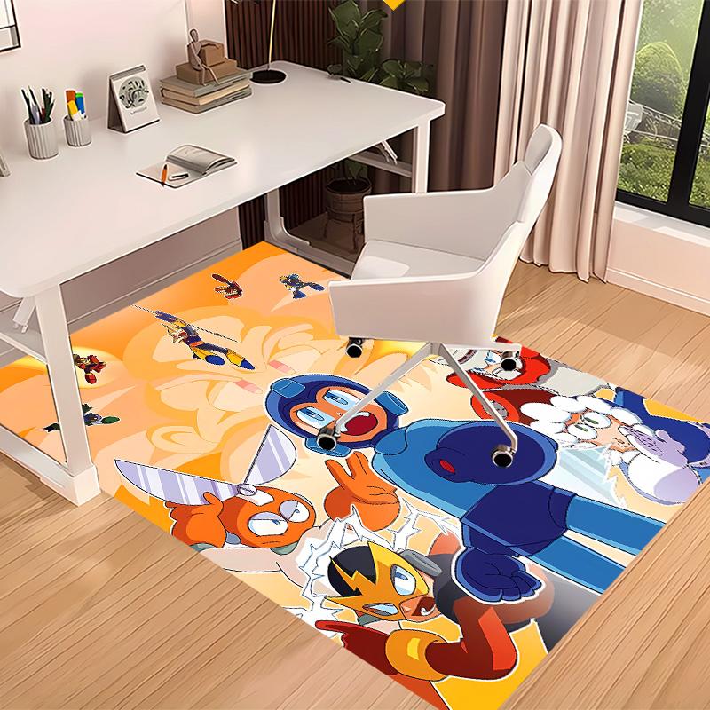 Cartoon Rockman Game Megaman2 Printed Absorbent Washable Carpet, Non-Slip Bathroom Mats, Kitchen Rugs, Yoga Mat,Living Room Entrance, Camping Picnic R