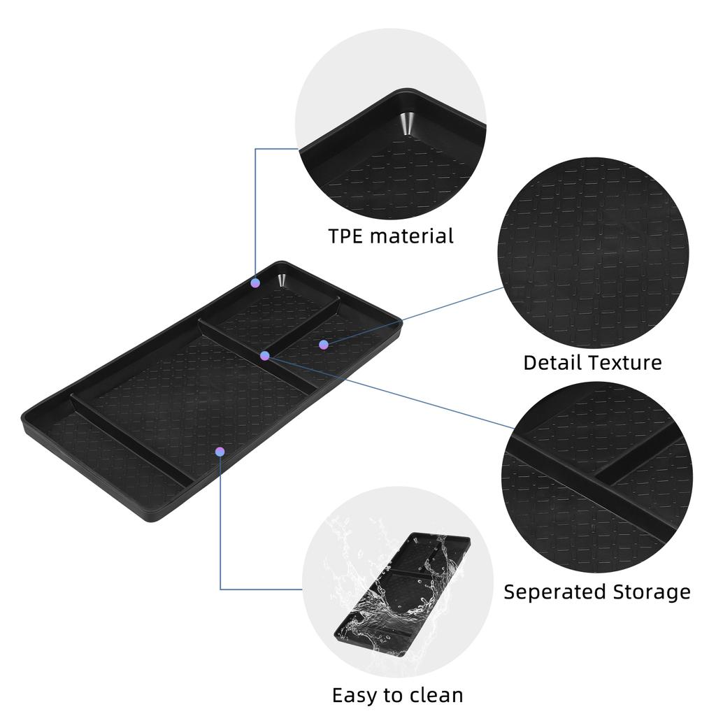 for Nissan Pathfinder 2025 2025 Car Center Console Lower Layer Storage Box Central Tray Organizer Interior Accessories Black