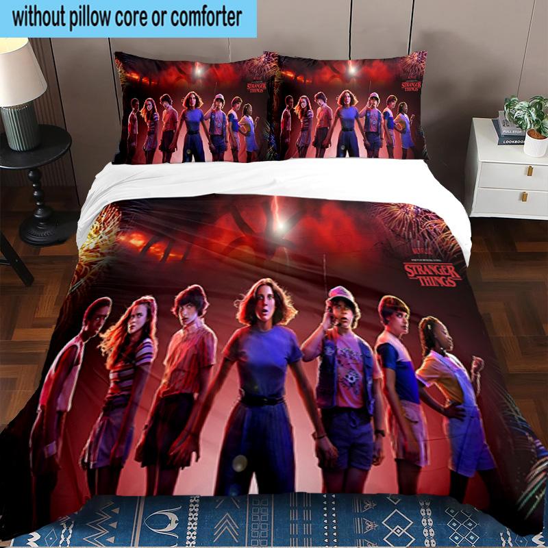 Stranger Eleven Upside Down 3PCS Bedding set,Ideal for1pc Duvet Cover And 2pcs Pillowcases Perfect for Christmas gift,Ideal for Bedroom, Dormitory