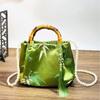 Bamboo Handle Brocade Handbag - Chinese Style Pearl Crossbody, Perfect Qipao Match, Ideal Gift for Mom