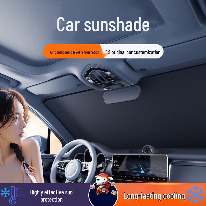 Car Windshield Sunshade: Protects & Moisturizes Interior, Shields Dashboard, Ensures Privacy. Ideal for Summer Use.