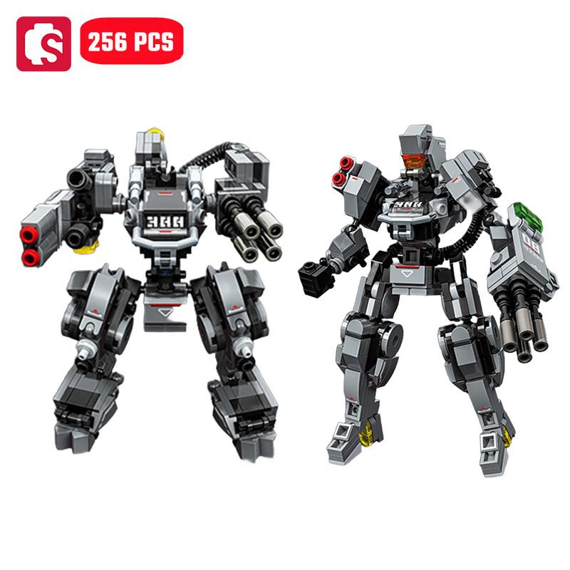 SEMBO Transforming Mech Assemblage Building Block MOC Robot Model Bricks Car Construction Set Kids Toys for Boys Birthday Gifts