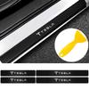 4Pcs Car Styling Carbon Fiber Vinyl Door Sills Guard Sticker for Model 3 Y S X Roadster Juguete SpaceX Cybertruck