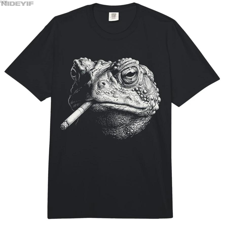 Frog Toad Smoking Cigarette Vintage Frog Toad Funny Meme Tshirt For Men Women 100 Cotton T Shirts Short Sleeve Tops 04241 S