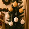 3Pcs 6cm Wooden Christmas Balls Reusable Decorative Christmas Tree Pendants Shatterproof Christmas Hanging Balls Gifts