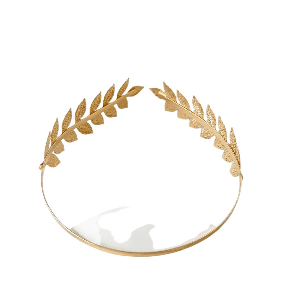 Elegant Women Tiara Golden Leaf Headdress Baroque Bridal Wedding Hair Jewelry Bridal